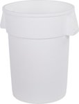 Bronco Round Color Coded Trash Can 32 Gallon Container  White 34103202