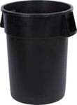 Bronco Round Color Coded Trash Can 32 Gallon Container  Black 34103203