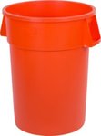 Bronco Round Color Coded Trash Can 32 Gallon Container  Orange 34103224
