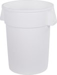 Bronco Round Color Coded Trash Can 44 Gallon Container  White 34104402