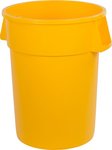 Bronco Round Color Coded Trash Can 44 Gallon Container  Yellow 34104404