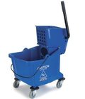 Mop bucket wringer combo blue side press wringer 35 quart bucket with casters