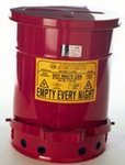 Fire Safe Oily Rag Waste Cans 6 Gallon Size Red Metal Step on Opening