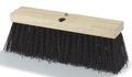 Street broom black 16 inches wide with 6 inch polypropylene trim with hardwood block