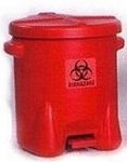 Oily Rag Waste Cans Fire Safe 10 Gallon Size Red Poly Step on Opening