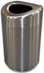 Open Top Trash Can Stainless Steel 35 Gallon Capacity Satin Finish