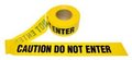 Yellow caution do not enter barricade tape 3 inches wide x 1000 feet roll 2 mil thick black print