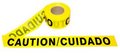 Yellow caution barricade tape english spanish 3 inches wide x 1000 feet roll 2 mil thick