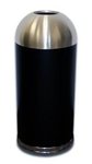 Stainless Steel Trash Can with Round Top or Stainless Steel Dome Open Top Trash Can 15 Gallon Capacity DOT15BLKSSGL
