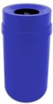 Trash can Funnel Top Blue 35 gallon capacity Heavy duty plastic for Indoor or Outdoors.