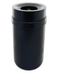 Trash can Funnel Top Black 35 gallon capacity Heavy duty plastic for Indoor or Outdoors.