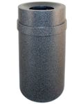 Trash can Funnel Top Black Granite 35 gallon capacity Heavy duty plastic for Indoor or Outdoors.