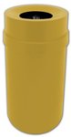 Trash can Funnel Top Yellow 35 gallon capacity Heavy duty plastic for Indoor or Outdoors.