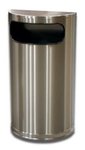 Half Round Trash Can Stainless Steel 9 gallon capacity side opening for waste