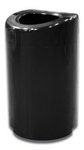 Open Top Round Metal Trash Can  Waste Entry Open Top 35 Gallon Capacity High Gloss Black