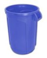 Trash Can  Blue 32 gallon open top heavy duty round waste can. Super heavy duty.