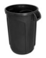 Trash Can  Black 32 gallon open top heavy duty round waste can. Super heavy duty.