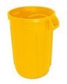Trash Can  Yellow 32 gallon open top heavy duty round waste can. Super heavy duty.