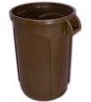 Trash Can Brown 44 gallon open top heavy duty round waste can Super heavy duty