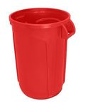 Trash Can  Red 44 gallon open top heavy duty round waste can. Super heavy duty.