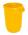Trash Can  Yellow 44 gallon open top heavy duty round waste can. Super heavy duty.