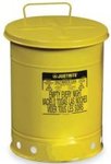 Fire Safe Oily Rag Waste Cans Yellow 14 Gallon Size Metal Hand Opening ZL314YELHO