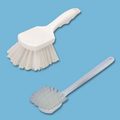 UTILITY BRUSH  LONG HANDLE  WHITE NYLON 20 INCH