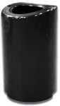 Open top round trash can 35 gallon capacity black powder coated finish