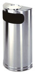 Stainless Steel Side Opening Half Round ASH AND TRASH Receptacle  9 Gallon