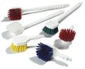 COLOR CODED LONG HANDLE UTILITY BRUSH With a Polypropylene Block and with Polyester Bristles.   20 inches long