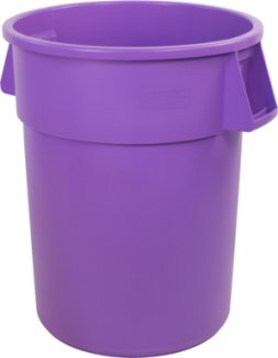 Bronco Round Color Coded Trash Can 32 Gallon Container  Purple 34103289