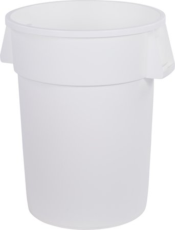 Bronco Round Color Coded Trash Can 44 Gallon Container  White 34104402