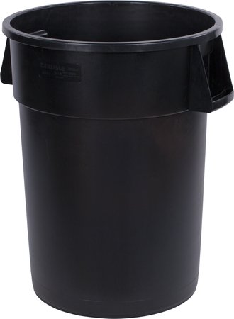 Bronco Round Color Coded Trash Can 44 Gallon Container  Black 34104403