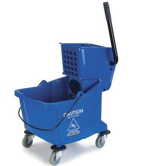 Mop bucket wringer combo blue side press wringer 35 quart bucket with casters
