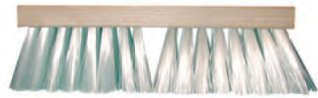 Street broom 16 inches wide white plastic 4.25 inch trim length in a hardwood block