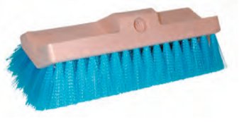 Truck wash brush bi level brush blue stiff plastic with hole for threaded handle 10 inch wide