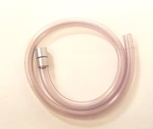 Rotary Pump Hose. 8 feet of.75 inch clear vinyl tubing coupled on one end with .75 inch NPT female.