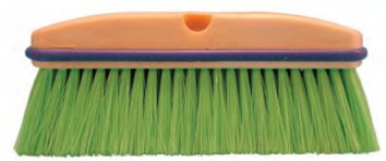 Car wash brush green fine nylon soft trim 10 inches wide poly block