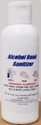 HAND SANITIZER ALCOHOL GEL over 70 percent alcohol by volume 4 oz. BOTTLE 4 PACK