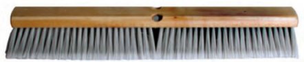 Push broom for fine particles gray flagged 24 inches wide 3724 with metal tip handle