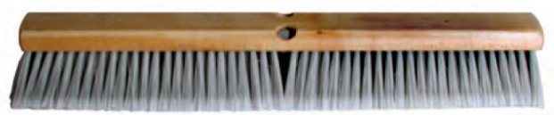 Push broom for fine particles gray flagged 30 inches wide 3730 with metal tip handle and brace