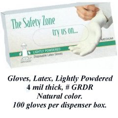 Disposable latex gloves lightly powdered 4 mil Extra large 100 per box natural