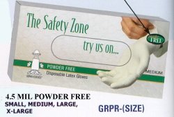 Disposable latex gloves powder free 4.5 Mil 100 per box Large