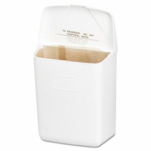 Sanitary Napkin Rectangle Hinged lid white plastic No. HOS250201W