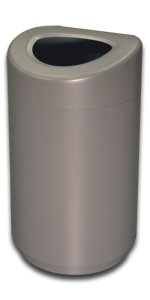 Round Open Top Trash Can 35 Gallon Capacity Gray Color