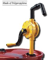 Rotary drum pump yellow poly propylene body with teflon seal and teflon vane RP90PT