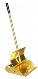 Lobby Dust Pan Bright Brass with high polished brasstone handle 12 inch wide x 10 inch deep self opening 306