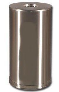 Flat Top Trash Can Open Top Trash Can Stainless Steel 15 Gallon capacity with chrome trim