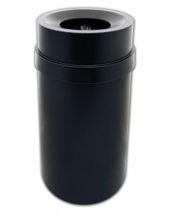 Trash can Funnel Top Black 35 gallon capacity Heavy duty plastic for Indoor or Outdoors.