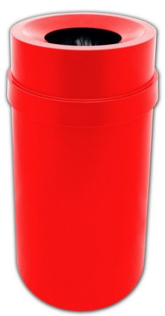 Trash can Funnel Top Red 35 gallon capacity Heavy duty plastic for Indoor or Outdoors.